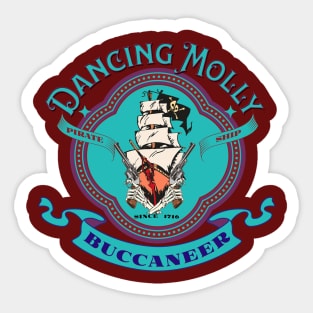 Dancing Molly Pirate Ship Buccaneer Sticker